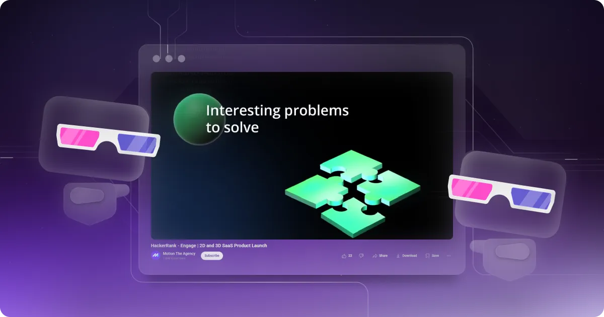 Digital technology concept showing puzzle pieces representing innovative problem-solving, with futuristic interface and 3D glasses symbolizing creative tech solutions for software development and product launches