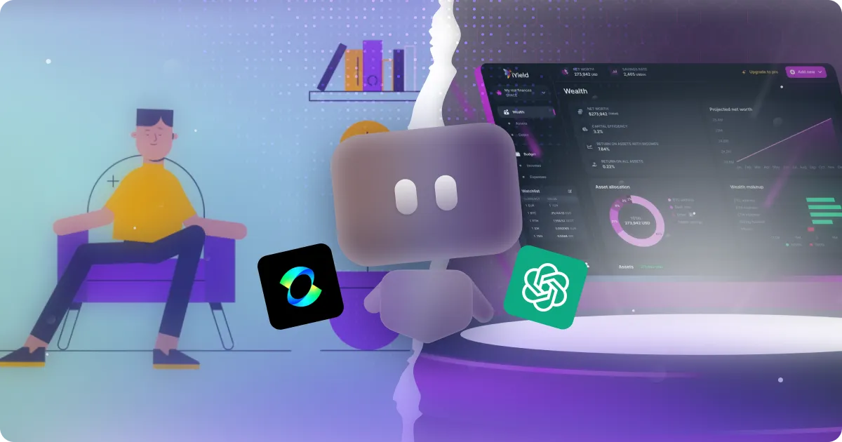 llustration of a 2D animated character relaxing beside an AI robot with OpenAI and Runway logos, symbolizing AI-assisted creativity and automated video production.