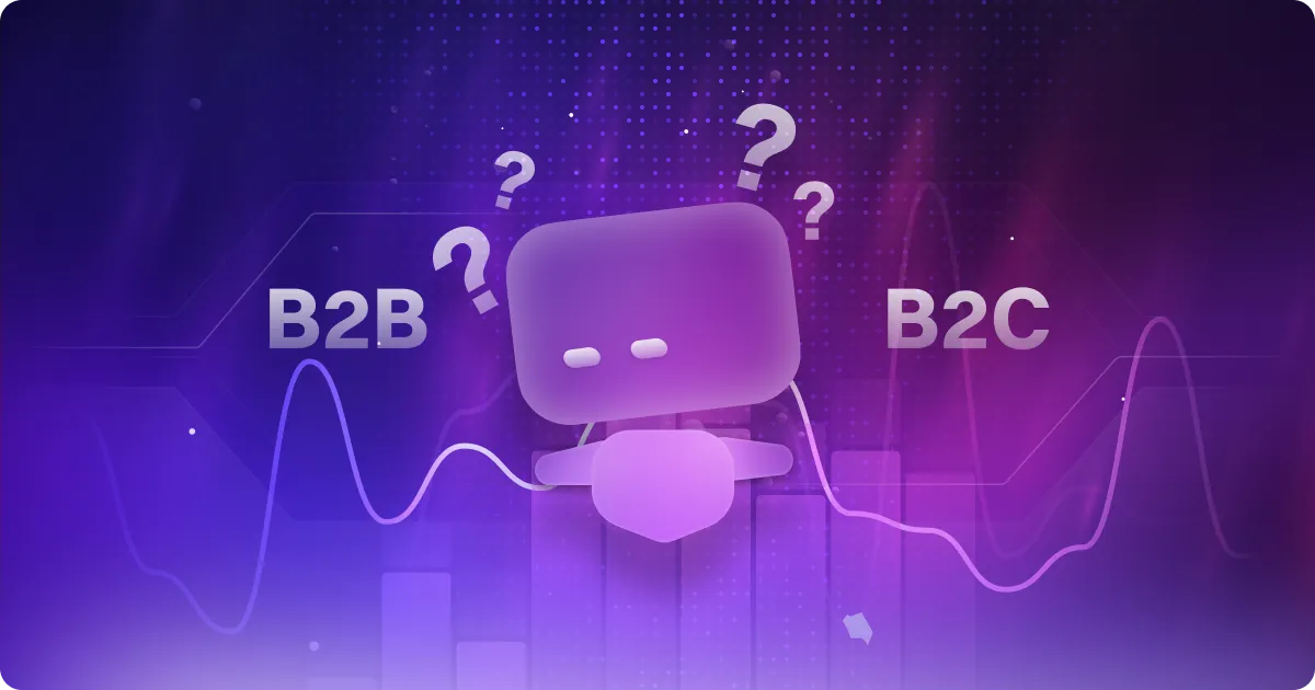 Illustration comparing B2B explainer video and B2C explainer video styles side by side with the visual style of Motion the Agency