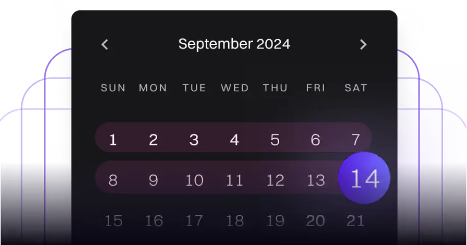 A calendar for September 2024 with the 14th highlighted.