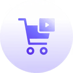 A purple button with a shopping cart on it