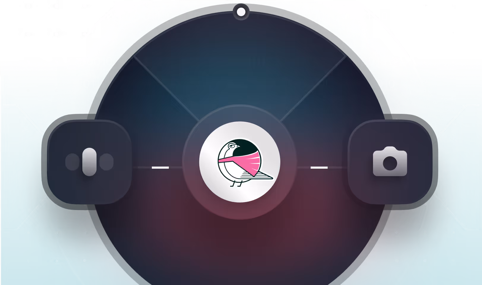A circular badge with the DoveHero bird logo