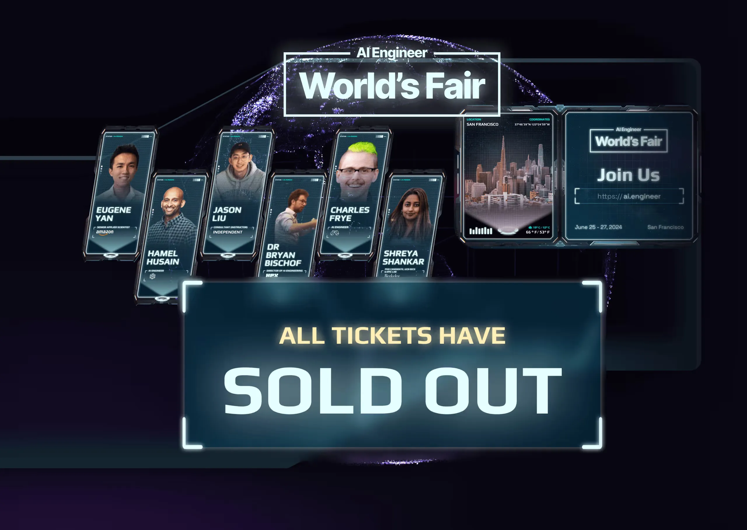 AI Engineer Summit sign announcing that all tickets have sold out