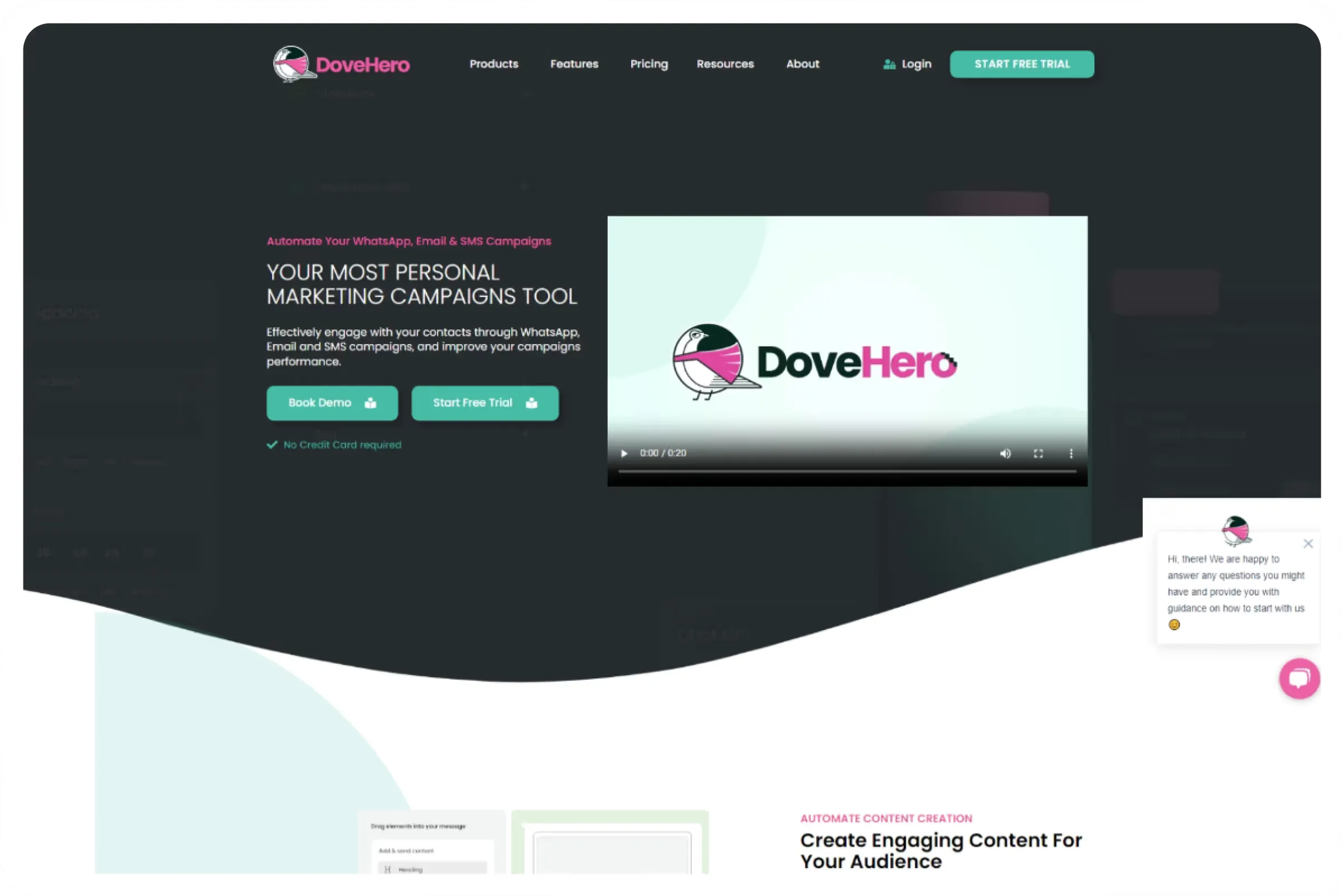 The DoveHero website