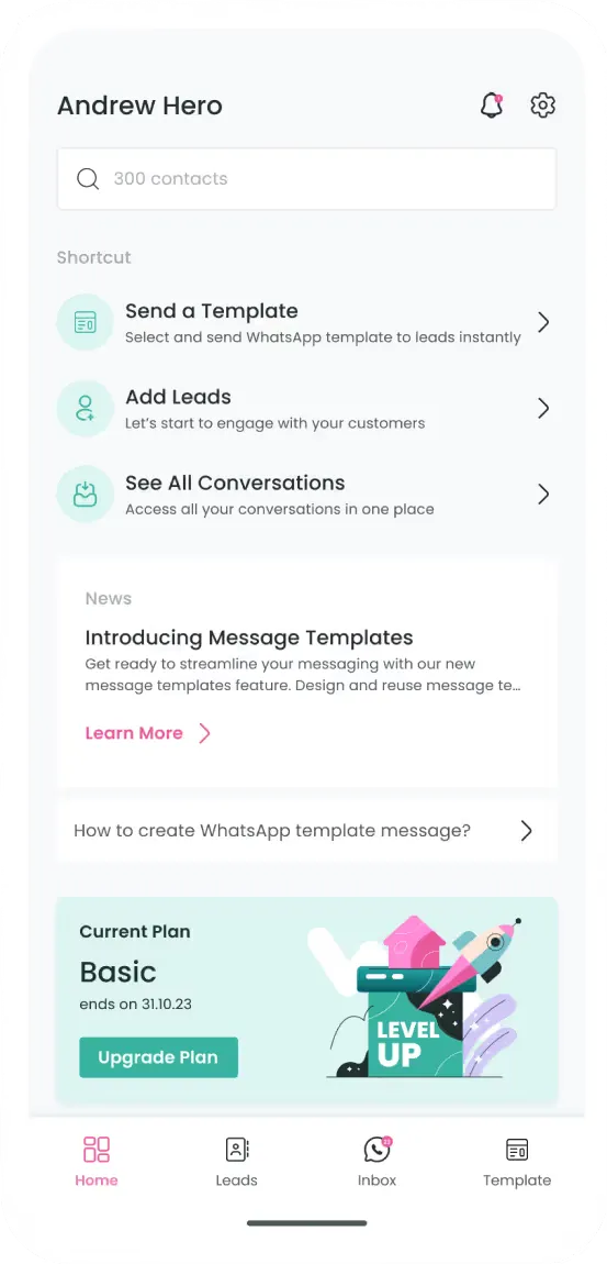 DoveHero web app: a message composer screen